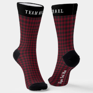 Monogramm Buffalo-Karo Socken für Herren zur Hochz