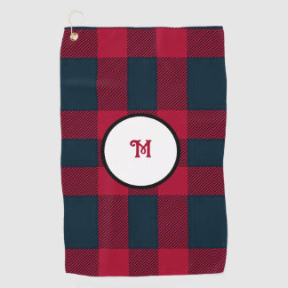 Monogramm Büffel kariert Golfhandtuch