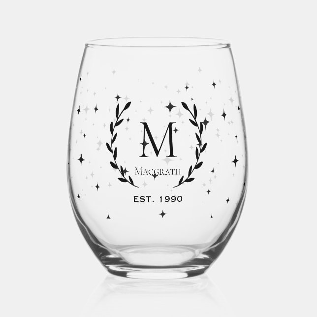 Monogramm Bulk-Geschenke für Unternehmenskunden st Weinglas Ohne Stiel (Vorderseite)