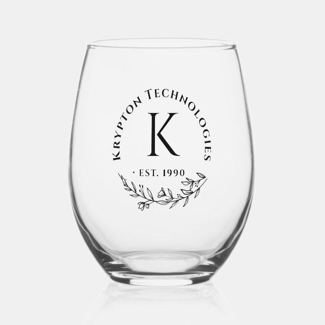 Monogramm Bulk-Geschenke für Unternehmenskunden st Weinglas Ohne Stiel (Vorderseite)