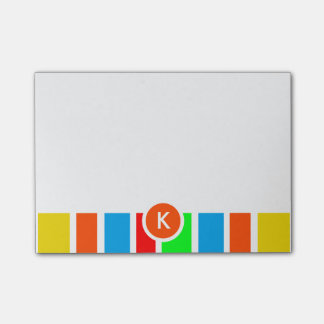 Monogramm-bunte Streifen Post-it Klebezettel