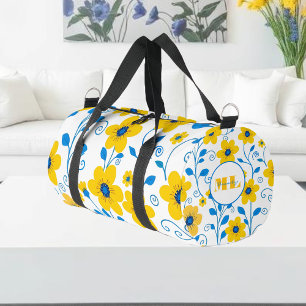 Monogramm Butter Gelb und Blau Duffle Bag