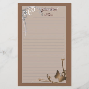 Monogramm-Butterfly-Stationierung Briefpapier