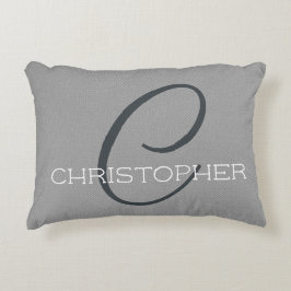 Monogramm C Erstgrau personalisiert Dekokissen