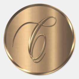 Monogramm C NONMETALLIC Bronze-Umschlag Aufkleber
