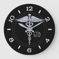 Monogramm Caduceus Medical Symbol auf Schwarz