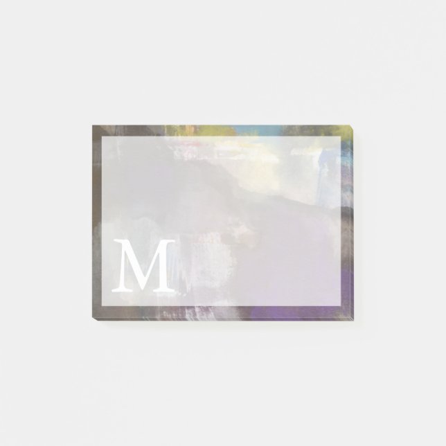 Monogramm| Calm Interlude Post-it Klebezettel (Vorderseite)