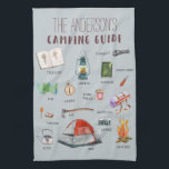 Monogramm-Camping| Aquarellbilder  Geschirrtuch<br><div class="desc">Ein perfektes Kunstwerk für jeden, der Camping Lieben hat. Mit Aquarell Illustrationen von Camping-Elementen mit Ihrem Familiennamen. Fügen Sie diesem Design Ihre benutzerdefinierte Formulierung hinzu, indem Sie die "Bearbeiten Sie diese Designvorlage"-Felder auf der rechten Seite des Elements verwenden, oder klicken Sie auf die blaue Schaltfläche "Anpassen Sie es", um den...</div>