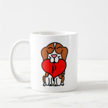 Monogramm Cartoon Beagle Herz