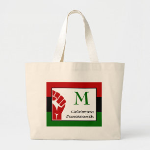 Monogramm CELEBRATE JUNETEENTH Pan African Jumbo Stoffbeutel