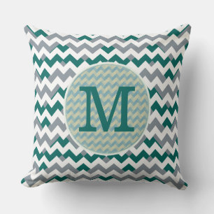 Monogramm Chevron Streifen Kissen