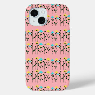 Monogramm Chic Grau Blumenmuster Case-Mate iPhone Hülle