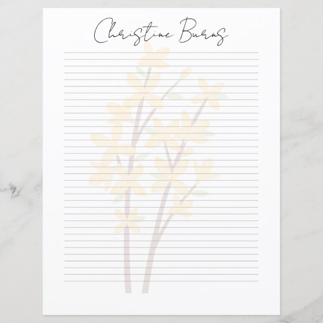 Monogramm Chic Schriftname Schreibwarenpapier (Vorderseite)