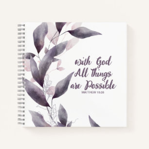 Monogramm Christliches Journal mit Lila botanische Notizbuch