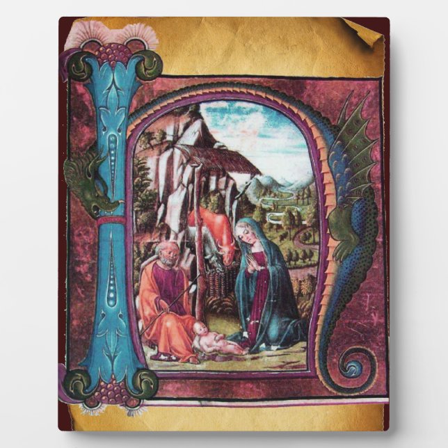MONOGRAMM-CHRISTMAS-PARCHMENT FOTOPLATTE (Vorderseite)