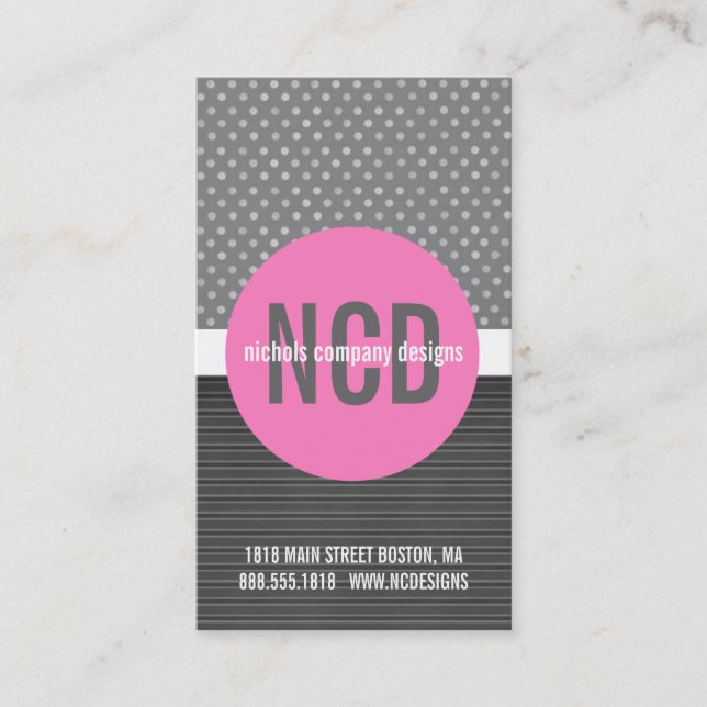 Monogramm Circle Business Cards Visitenkarte (Vorderseite)