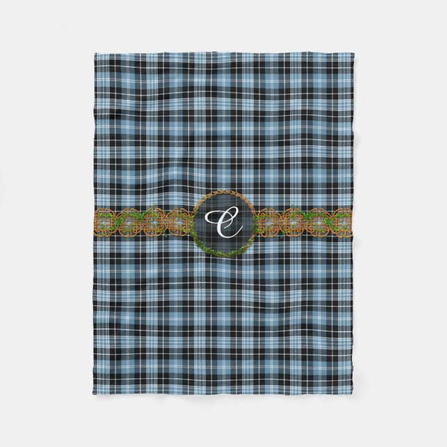 Monogramm Clark Tartan Fleecedecke (Vorderseite)