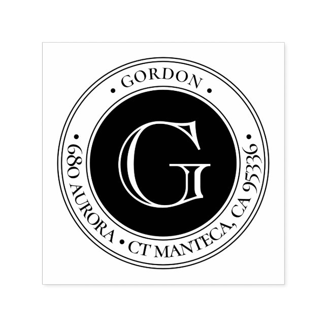 Monogramm Classic | Rücksendeadresse Gummi Selbstf Permastempel (Design)