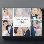 Monogramm Collage EDITABLE COLOR Plaque mit Easel Fotoplatte<br><div class="desc">Diese Plakette mit Stein macht einen großen Sake,  um eine große Erinnerung zu bewahren. Design by © berrysweet . Besuchen Sie unsere Website unter www.berryberrysweet.com für passende Artikel und weitere Designoptionen!</div>