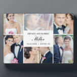 Monogramm Collage EDITABLE COLOR Plaque mit Easel Fotoplatte<br><div class="desc">Diese Plakette mit Stein macht einen großen Sake,  um eine große Erinnerung zu bewahren. Design by © berrysweet . Besuchen Sie unsere Website unter www.berryberrysweet.com für passende Artikel und weitere Designoptionen!</div>