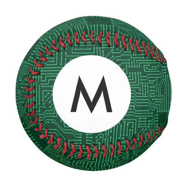 Monogramm-Computerplatine Baseball (Vorderseite Links)