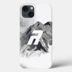 Monogramm cool Schwarz-Weiß-Wasserfarben Case-Mate iPhone Hülle