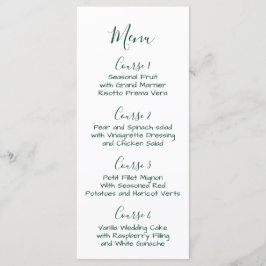 Monogramm Crest Forest Green menu Mariage