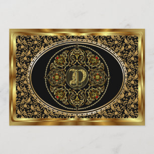 Monogramm D eins einer Art Ansicht merkt bitte Einladung