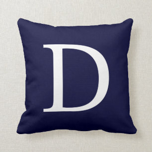 Monogramm D für Navy Blue Kissen