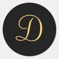 Monogramm D, goldfarbenes erstes D-Skript