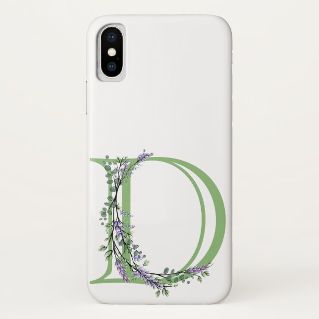 Monogramm D Lavendel Eucalyptus Case-Mate iPhone Hülle (Rückseite)