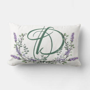Monogramm D Lavendel Eucalyptus Lendenkissen