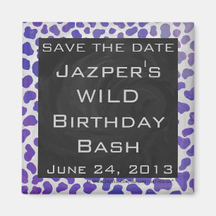 Monogramm-Dalmatiner Lila und weiß Magnet