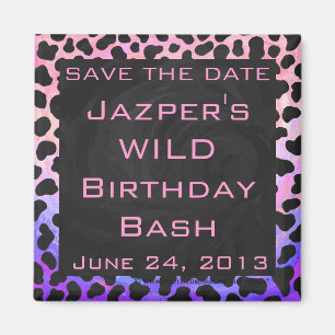 Monogramm Dalmatiner Schwarz/Rosa Magnet