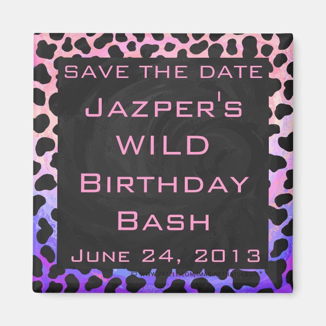 Monogramm Dalmatiner Schwarz/Rosa Magnet (Vorne)