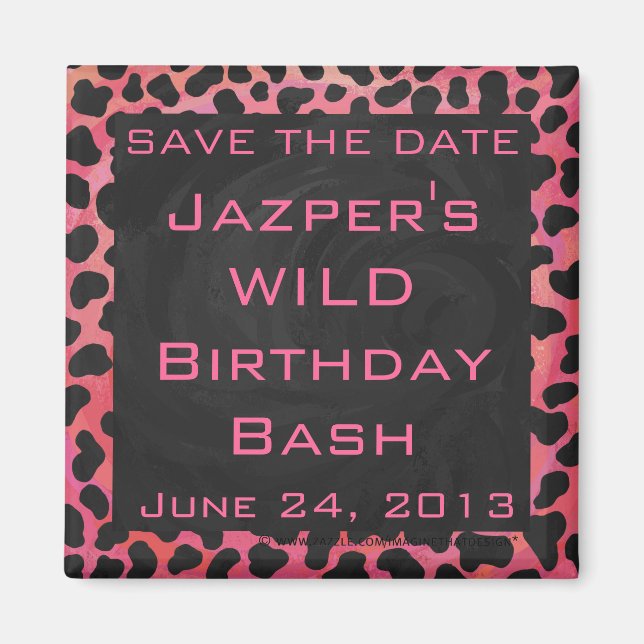 Monogramm Dalmatiner Schwarz und Rot Magnet (Vorne)