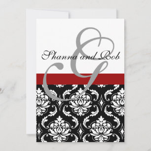 Monogramm Damast Hochzeitseinladung 5 x 7 Zoll Einladung