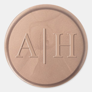 Monogramm Datum Schokolade Braun Siegel Aufkleber
