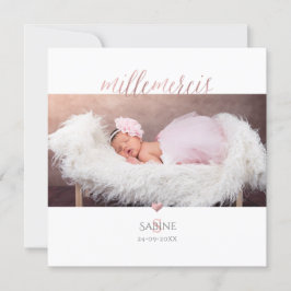 Monogramm de bricolage en D'or Rose Remerciation Einladung