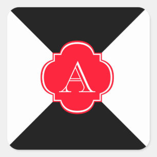 Monogramm-Dekoration Quadratischer Aufkleber