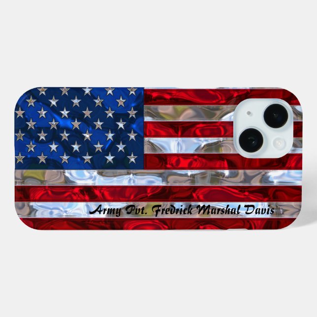 Monogramm der amerikanischen Flagge Case-Mate iPhone Hülle (Rückseite (Horizontal))