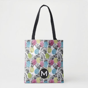 Monogramm der Ananas-Schmutz-Palmen-  Tasche
