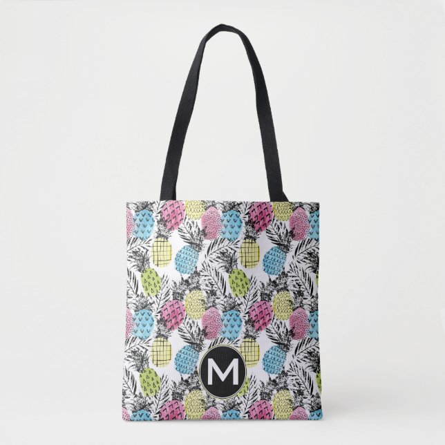 Monogramm der Ananas-Schmutz-Palmen-| Tasche (Vorderseite)