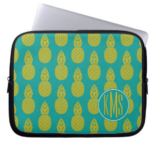 Monogramm der Ananas-tropischen Frucht- Laptopschutzhülle