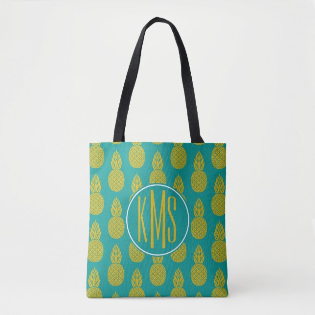 Monogramm der Ananas-tropischen Frucht-| Tasche (Vorderseite)