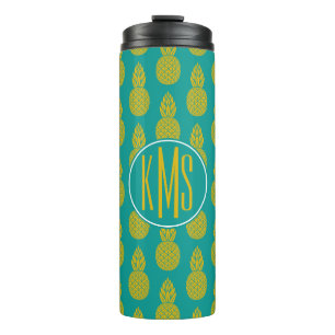 Monogramm der Ananas-tropischen Frucht- Thermosbecher