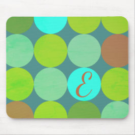 Monogramm der Aquamarinen Zitronen- und Rostkreise Mousepad