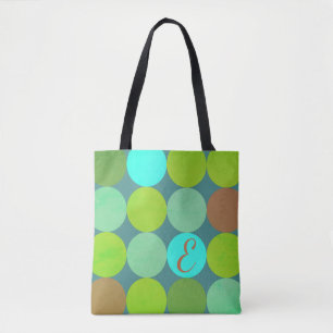 Monogramm der Aquamarinen Zitronen- und Rostkreise Tasche