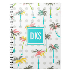 Monogramm der Aquarell-Palme-  Notizblock