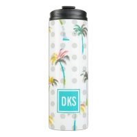 Monogramm der Aquarell-Palme-|